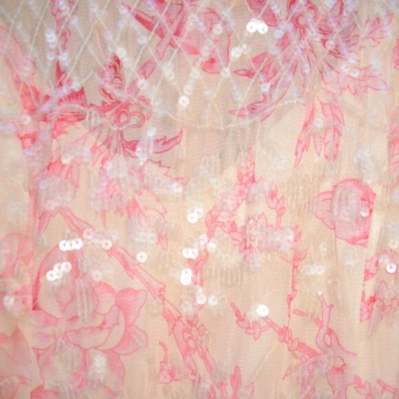 MAC DUGGAL  9148 Womens Pink Flounce Sleeve Floral Embellished Dress - Picture 8 of 15